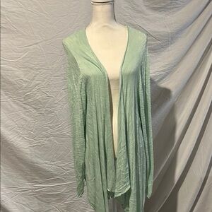 Torrid Green Cardigan Sweater with Waterfall Front